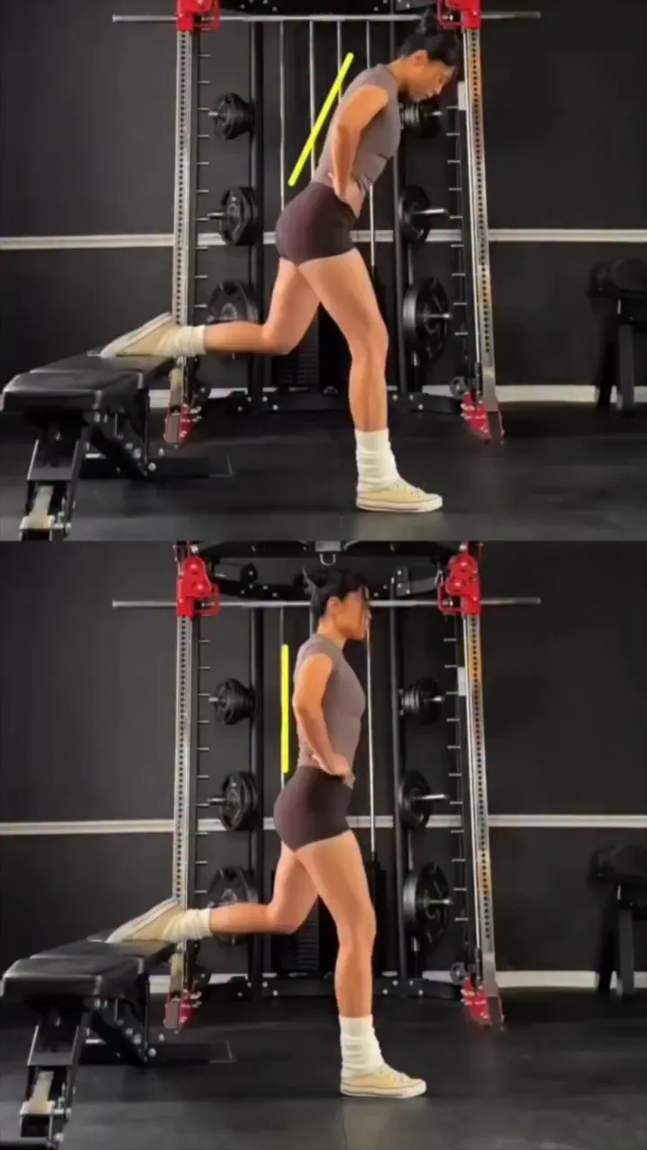 Still from the video: Bulgarian Split Squat: Fix Back Leg Stretch Feeling